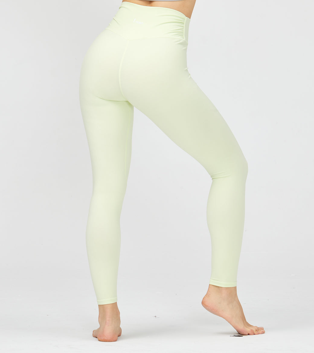 LOVESOFT Women's Bright Green Lycra High Waist Hips Running Yoga Leggings