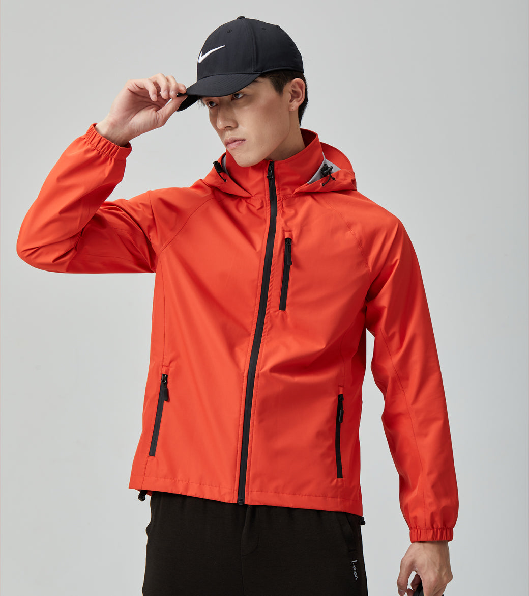 LOVESOFT Men's Orange Outdoor Jacket Waterproof Windproof Warm Jacket