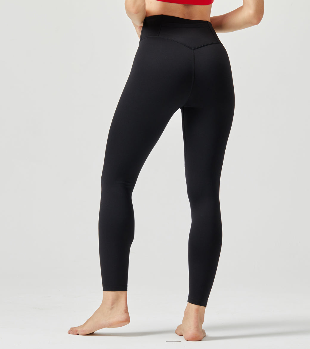 LOVESOFT Women's Black Easy Warm Yarm Leggings High Waist Hips Running Yoga Pants
