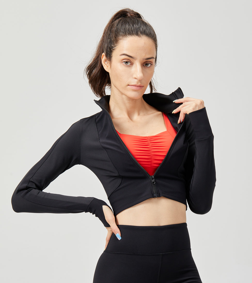 LOVESOFT Women's Heated Wire Black Fitness Gym Jacket