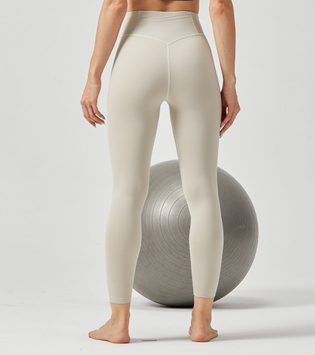 LOVESOFT Women's Light Grey Easy Warm Yarm Leggings High Waist Hips Running Yoga Pants