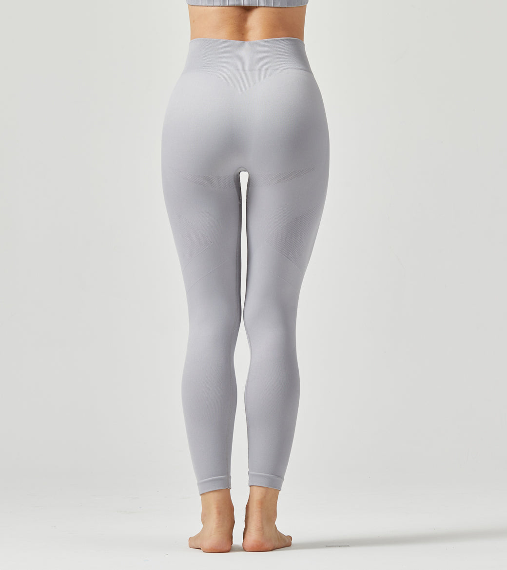 LOVESOFT Grey Seamless Leggings for Women Yoga Workout Tight Pants
