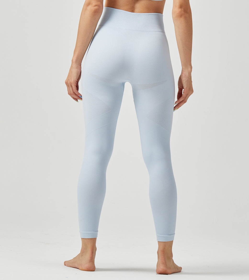 LOVESOFT Light Blue Seamless Leggings for Women Yoga Workout Tight Pants