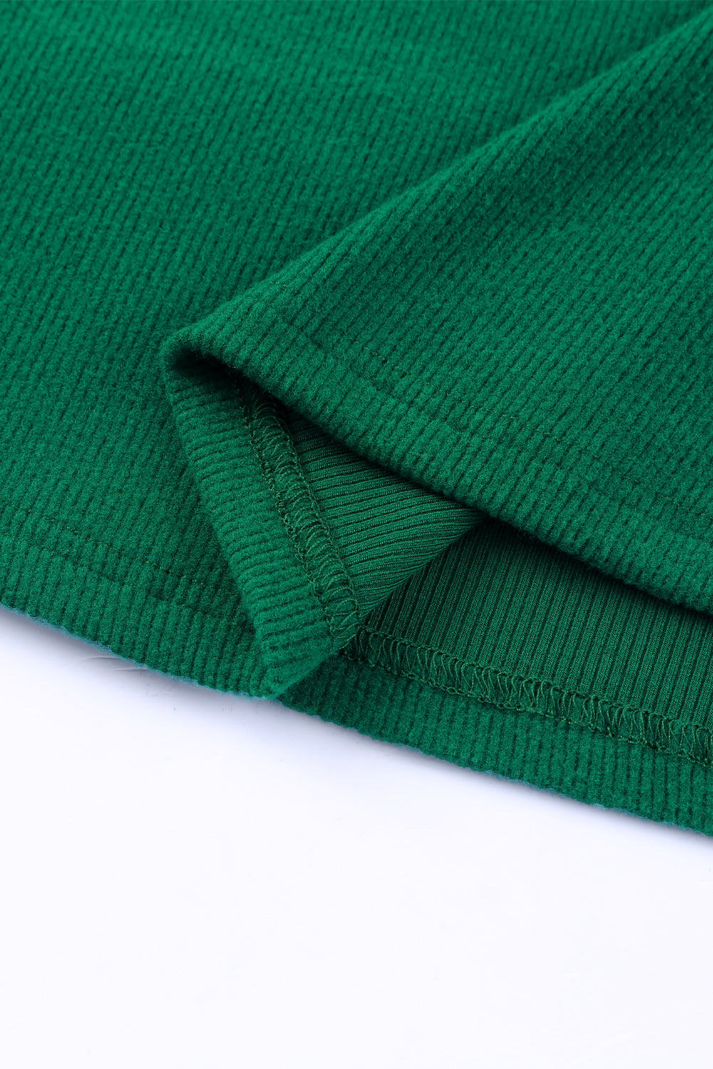 Green Lace Crochet V Neck Long Sleeve Top