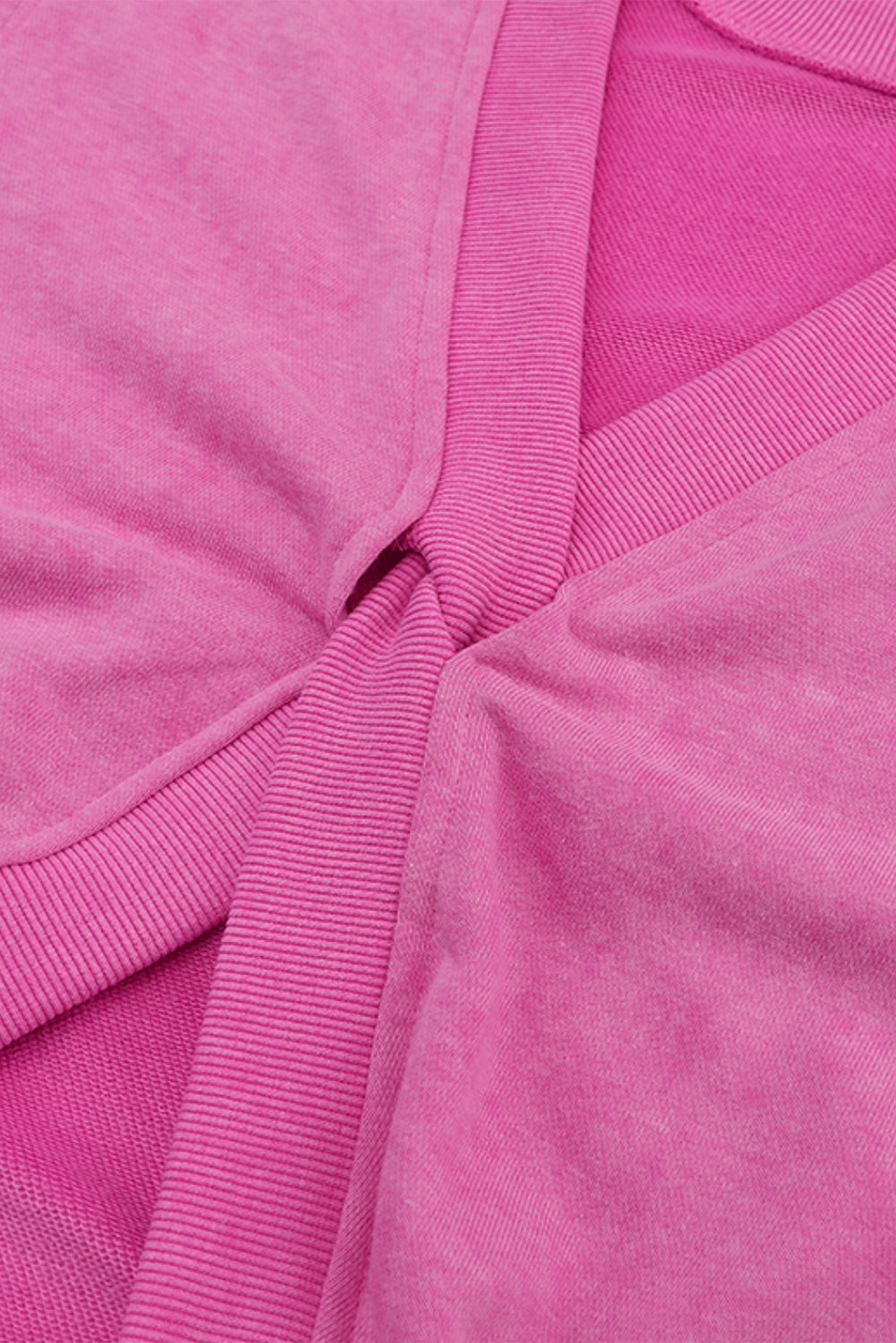 Rose Exposed Seam Twist Open Back Oversized Sweatshirt