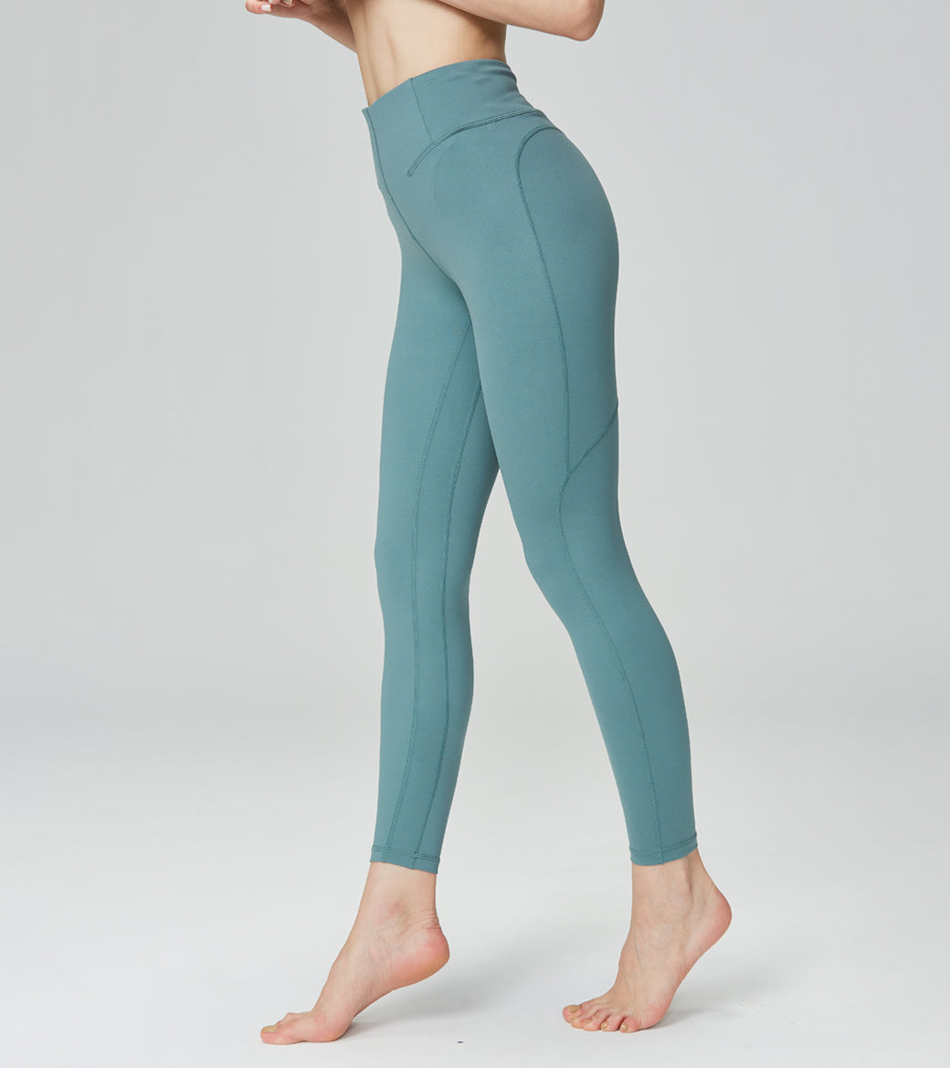 LOVESOFT Women's Green Tight-fitting High-waist Hip-lifting Leggings