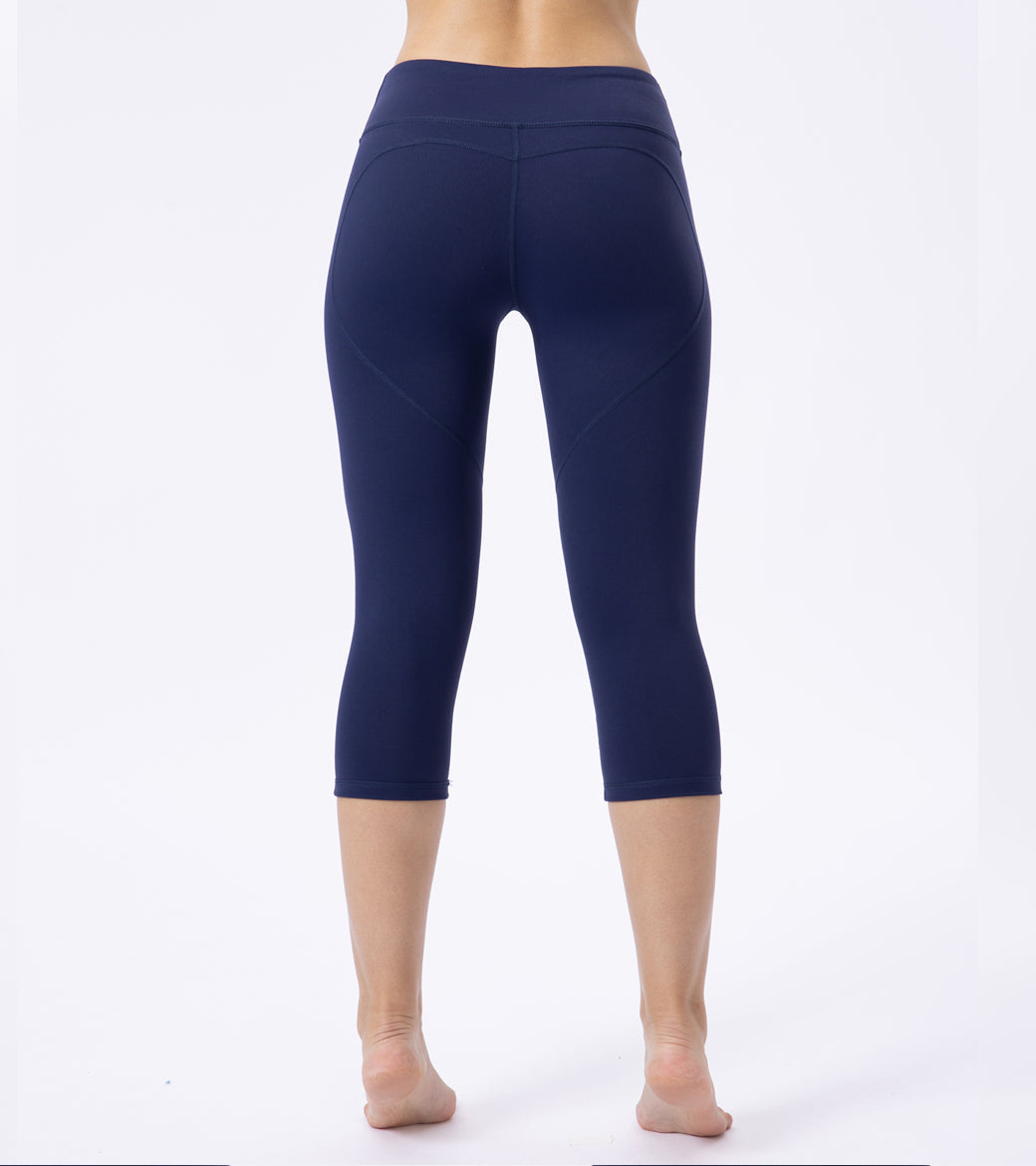 LOVESOFT Blue Mesh Workout High Waist Yoga Pants